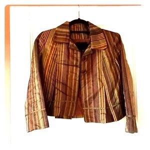 Crop Metallic Sheen Swing Jacket